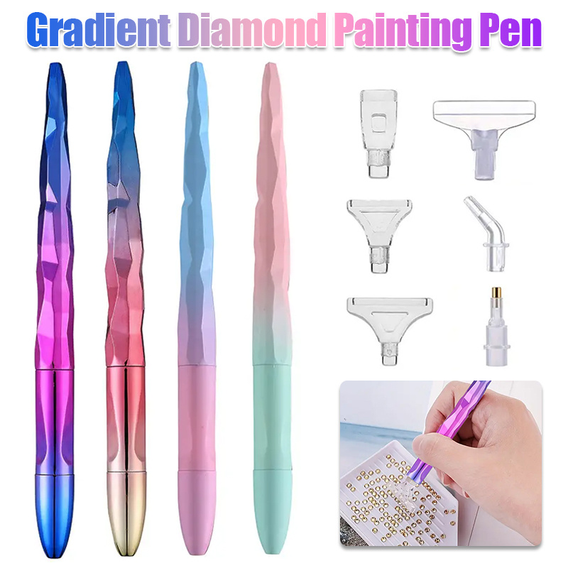 Art Craft Resin - ชุดปากกาเพ้นท์เพชรไล่เฉดสีพร้อมหัวปากกา 6 แบบ อุปกรณ์งานศิลปะ DIY ของขวัญคริสต์มาสสำหรับคนรักการเพ้นท์
