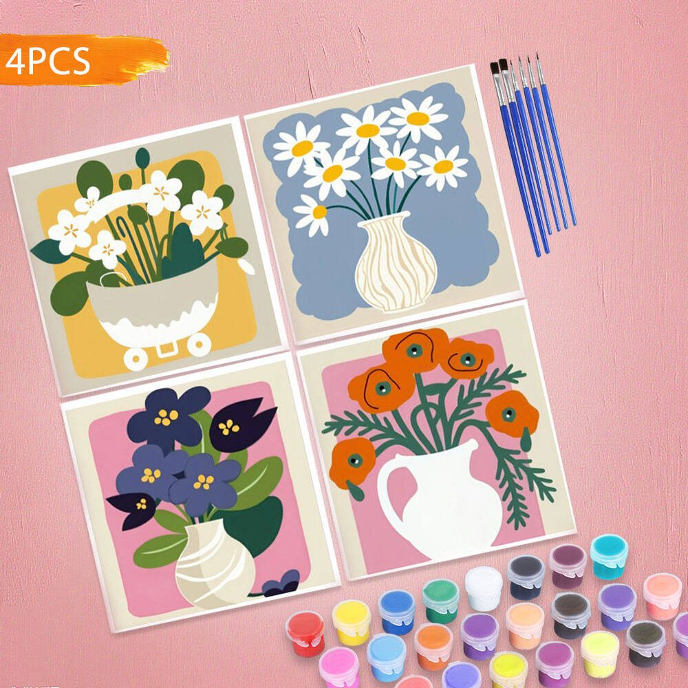 Art Craft Easy - ภาพวาดโดยชุดหมายเลขหมู่บ้านเมดิเตอร์เรเนียนฉากผ้าใบศิลปะ Handpaint ทิวทัศน์ DIY ภาพวาดสีน้ํามันดิจิตอลวาดตกแต่งบ้าน