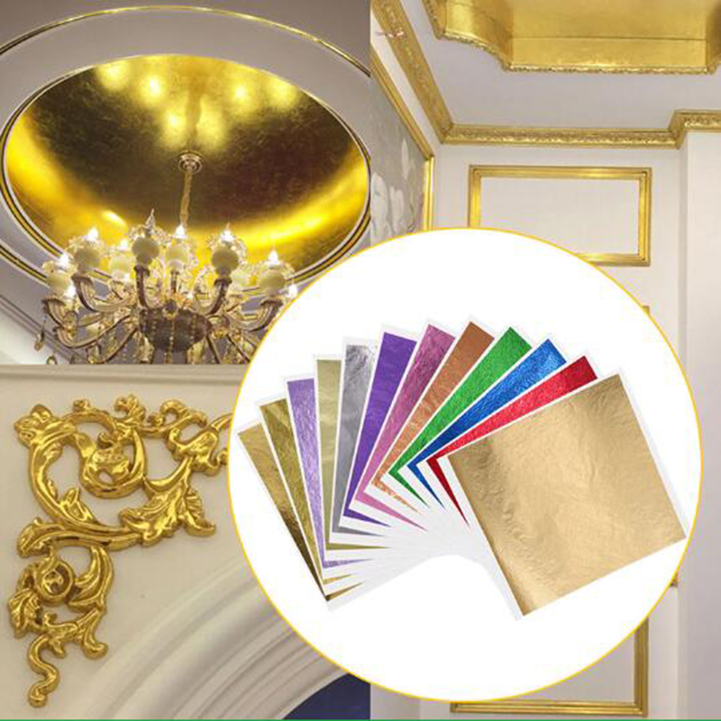 Art Craft Furniture - 1000ชิ้น/แพ็คสีฟ้าแผ่นทอง Glitter กระดาษ Art Crafts Gilding