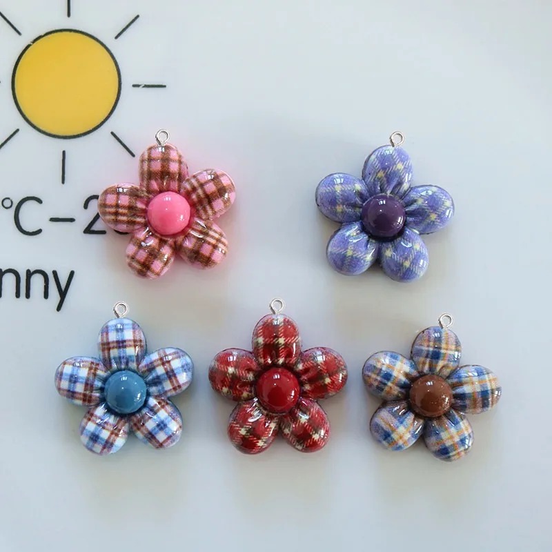 Art Craft Resin - จี้เรซิ่นรูปดอกไม้หวานๆ 10 ชิ้น สำหรับทำเครื่องประดับ ต่างหู พวงกุญแจ