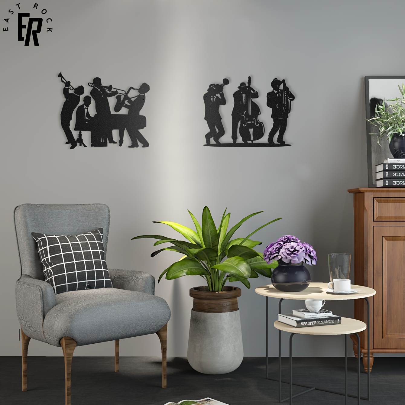 Art Craft Logo - ของตกแต่งผนังรูปเงาดนตรีเมทัล | งานศิลปะแขวนผนังแนวแจ๊สแบนด์ | ของตกแต่งผนังบ้านและสวนภายในอาคาร |