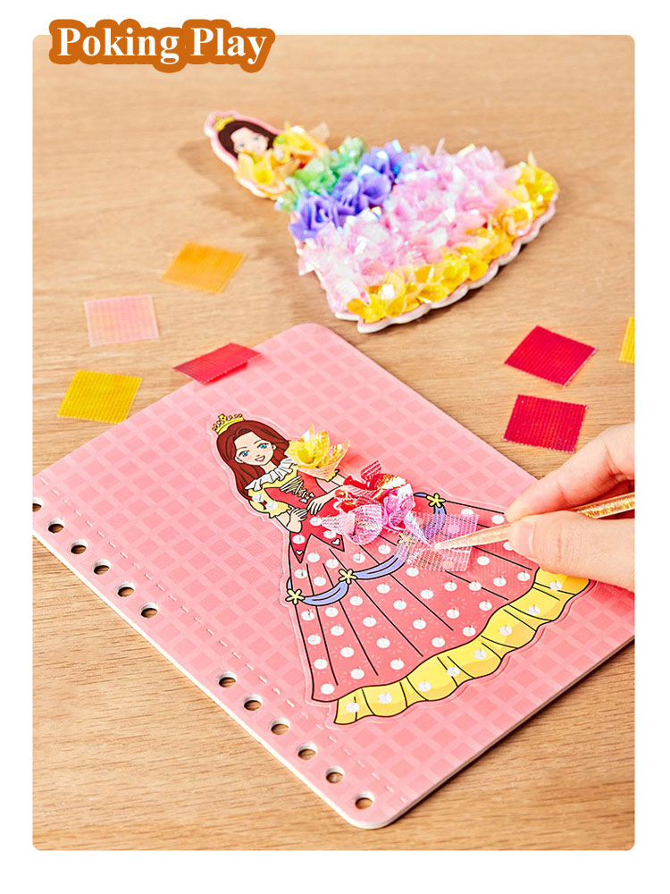 Art Craft Girl - DIY ภาพวาดสติกเกอร์หัตถกรรมของเล่นเด็กสาวศิลปะ Poking เจ้าหญิง Handmade การศึกษา