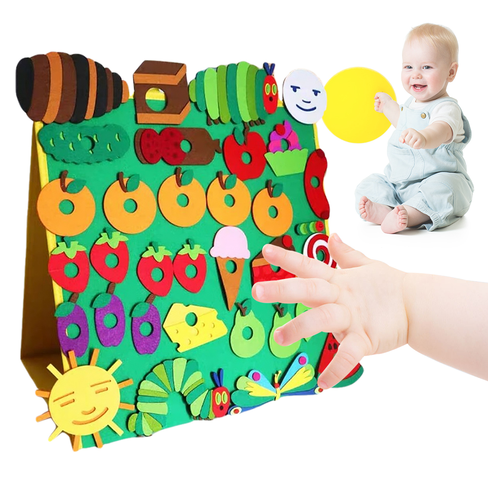 Art Craft Activities For Preschoolers - ของเล่นหนอนผีเสื้อหิวโหย ของเล่นกิจกรรมหนอนผีเสื้อหิวโหยมาก ของเล่นผ้าสักหลาด ตุ๊กตาสัตว์นุ่ม ของเล่นศิลปะและงานฝีมือสำหรับเด็กก่อนวัยเรียน