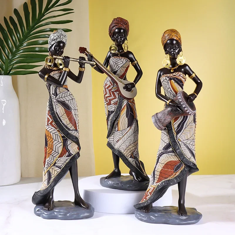 Art Craft Furniture - 31 ซม.VINTAGE สไตล์แอฟริกันเรซิ่นหัตถกรรมเครื่องประดับ Modern Art รูปห้องนั่งเล่นอุปกรณ์ตกแต่งภายในสํานักงาน