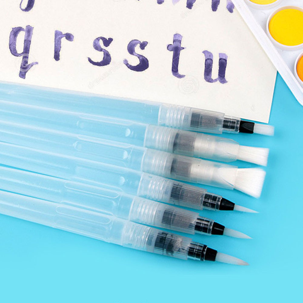 Calligraphy Pen Set - ชุดปากกาหมึกน้ำแบบเติมได้ 6 ชิ้น สำหรับสีน้ำ งานเขียนพู่กัน วาดภาพ