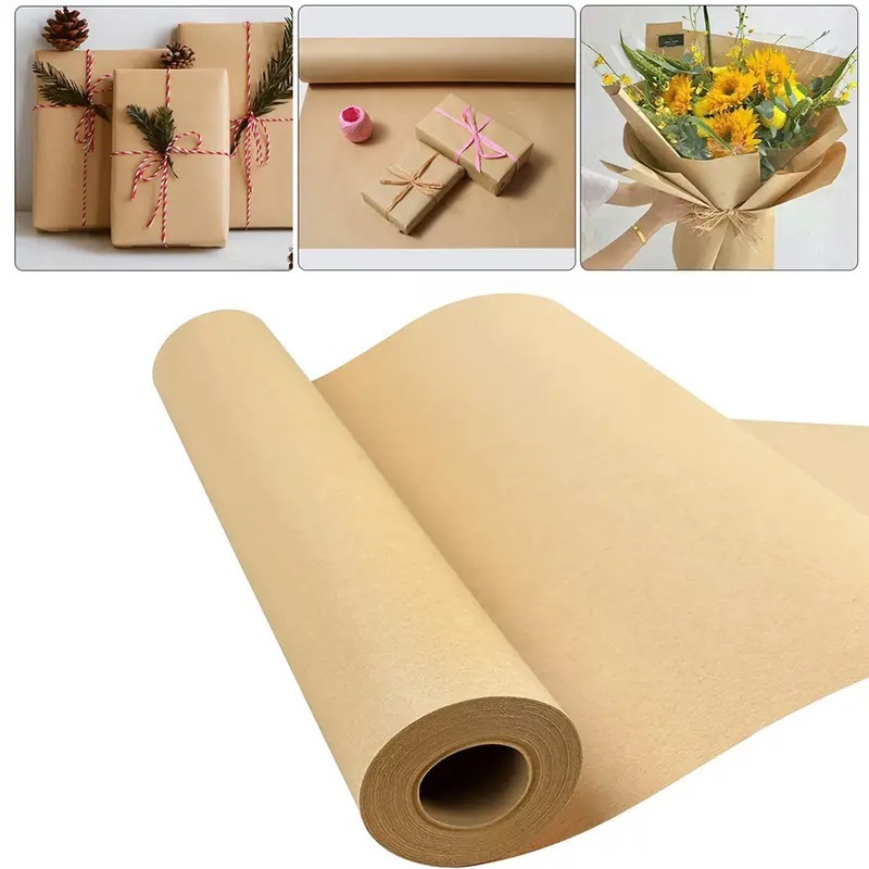Wallpaper Art And Craft - กระดาษคราฟท์สีน้ำตาล เหมาะสำหรับห่อของขวัญ บรรจุภัณฑ์ ม้วนสำหรับการขนย้าย งานศิลปะ งานฝีมือ