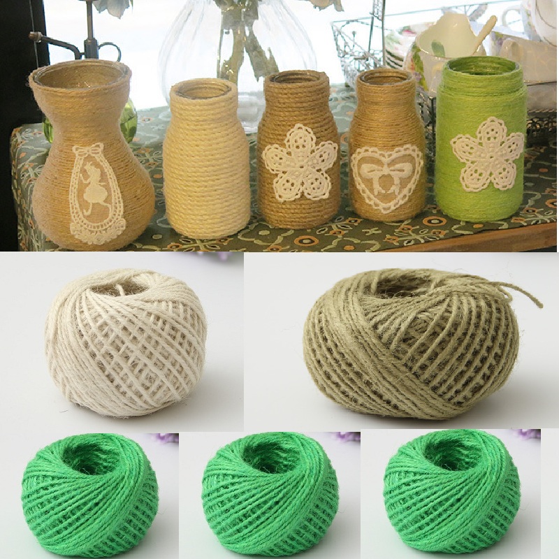 Art Craft Blend - 50 M NATURAL Jute Twine สําหรับศิลปะหัตถกรรมสวน-อุตสาหกรรมบรรจุวัสดุตกแต่งบ้านเป็นมิตรกับสิ่งแวดล้อมเชือกปอกระเจา
