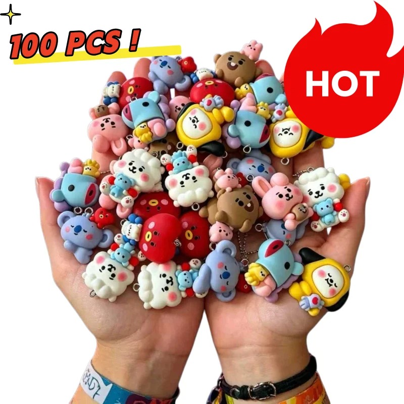 Art Craft Resin - ชุด 7 ชิ้น BT21 ชาร์มการ์ตูนเรซิน อุปกรณ์
