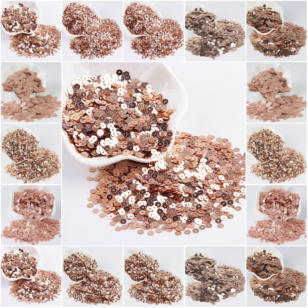 Eco Art Craft - แชมเปญเลื่อม 3 มม.-10 มม.Glitter ถ้วยแบนรอบ Pvc