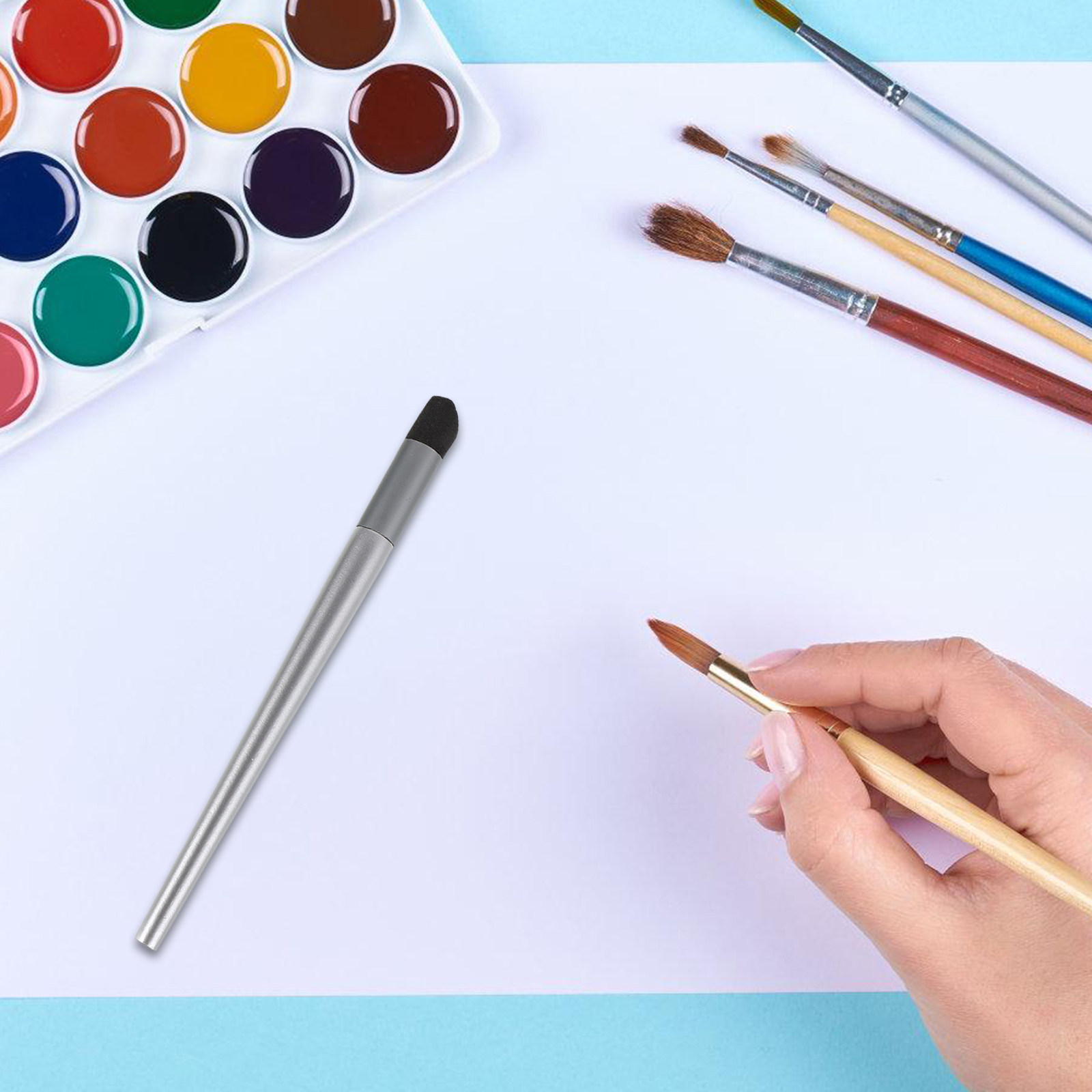 Art Craft Blend - ปากกาฟองน้ำผสมสีพาสเทล 6 ชิ้น เครื่องมือเกลี่ยสีอย่างนุ่มนวลสำหรับการสร้างเฉดสีที่เรียบเนียนและพื้นผิวที่มีมิติ เหมาะสำหรับงานศิลปะและงานฝีมือ