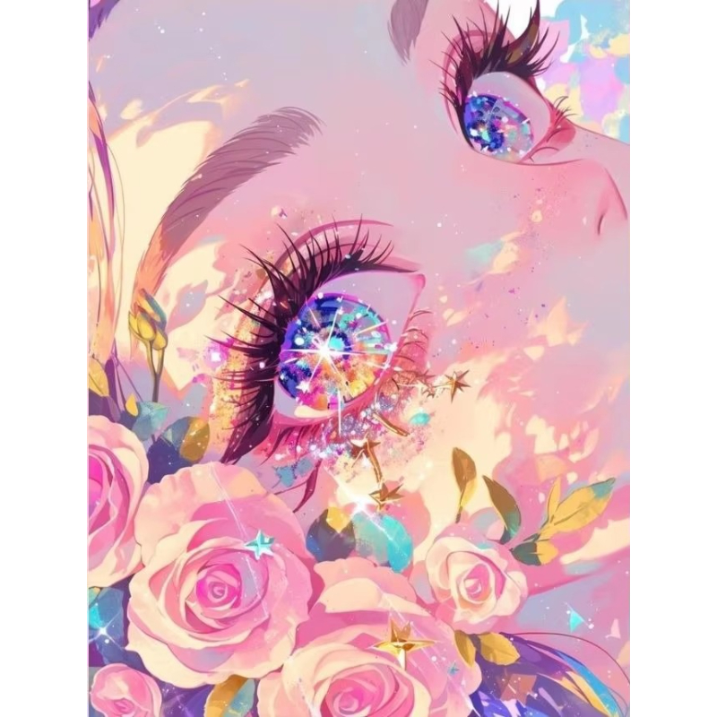 Wallpaper Art And Craft - ชุดภาพวาดเพชรสำหรับเด็กผู้หญิง ภาพโมเสก งานปักครอสติช ศิลปะตกแต่งผนัง งานฝีมือ DIY
