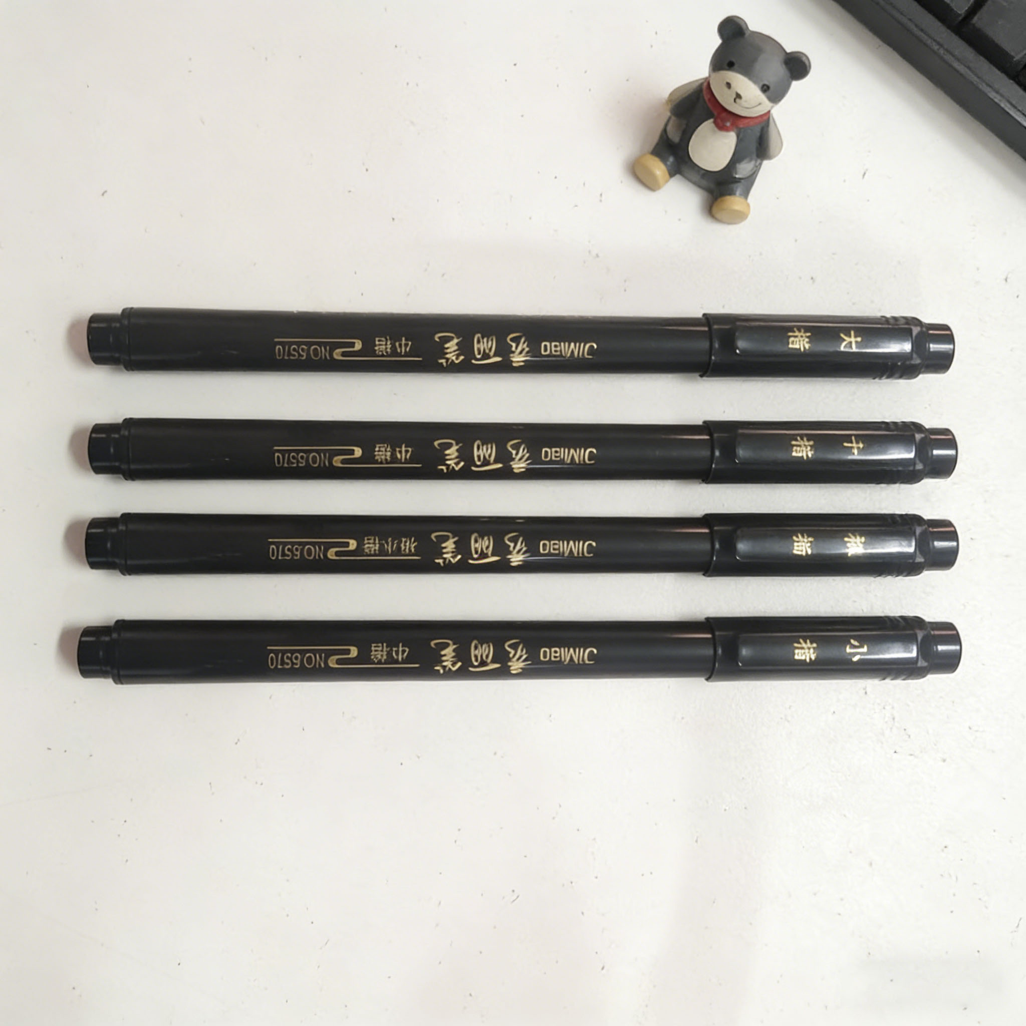 Calligraphy Pen Set - ชุดปากกาพู่กันสไตล์จีนย้อนยุค ด้ามสีดำ หัวปากกาหลายแบบ สำหรับการเขียนพู่กัน การเขียนตัวอักษรมือ การเขียนบันทึก