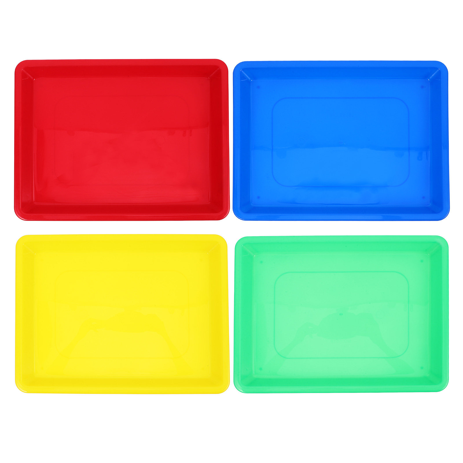 Art Craft Activities For Preschoolers - ชุดถาดพลาสติก PP สีสันสดใส 4 ชิ้น สำหรับจัดเก็บในห้องเรียน
