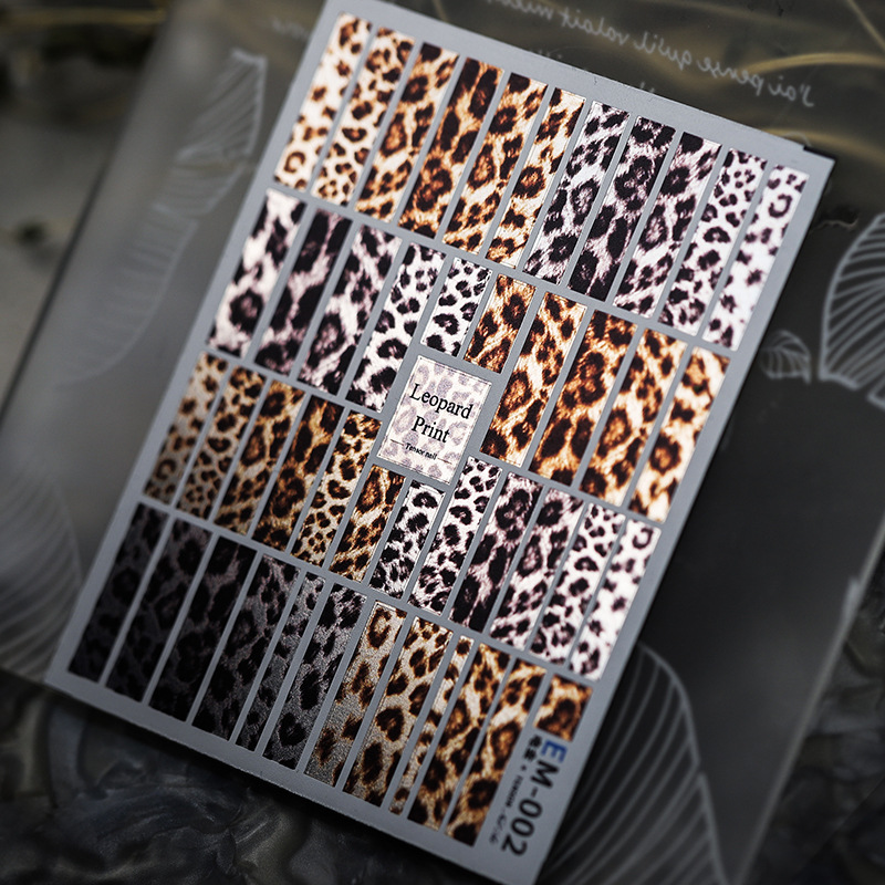 Light Art And Craft - 1 ชิ้น 5D Elegant Leopard พิมพ์สติกเกอร์เล็บ