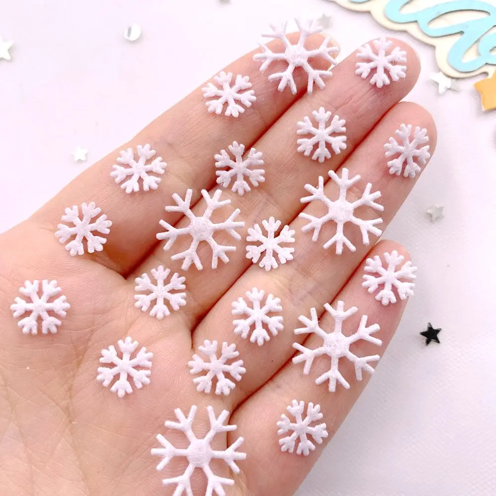 Eco Art Craft - 10 มม.16 มม.ผ้าสีขาวคริสต์มาส Snowflower Patch DIY
