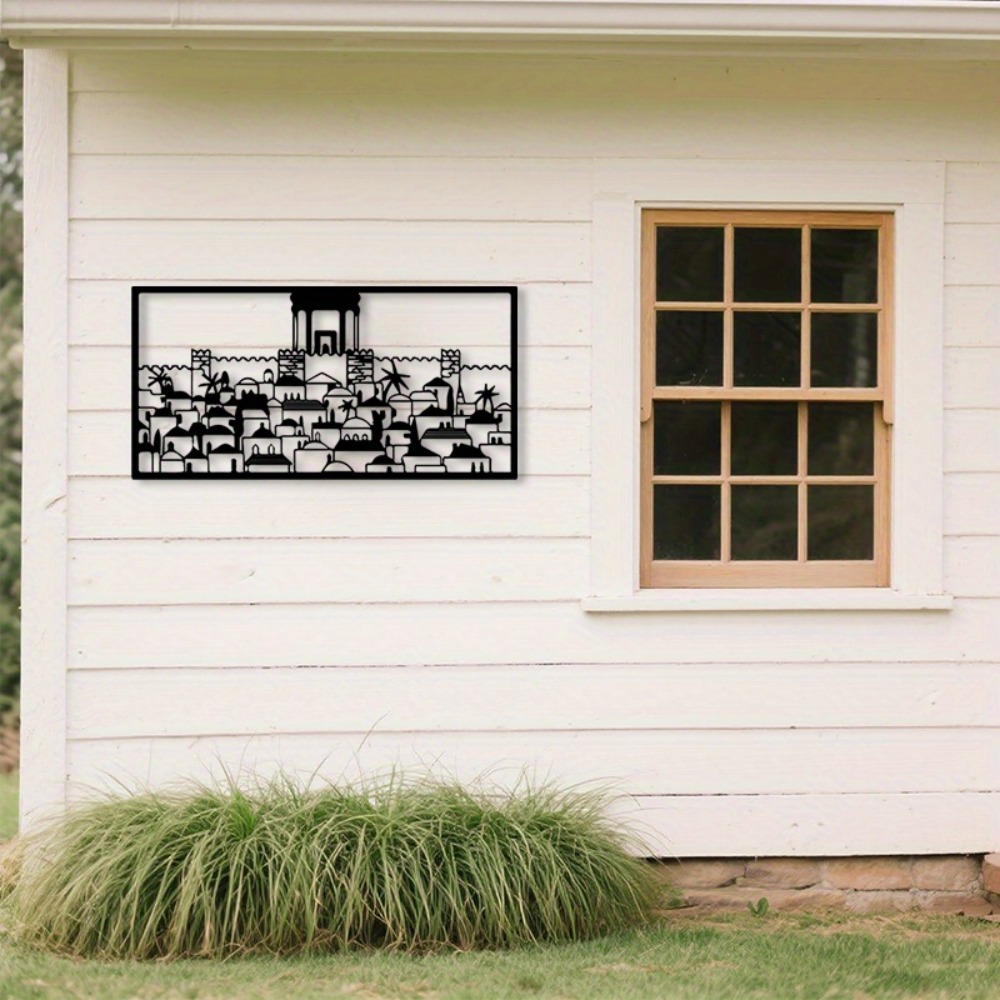 Art & Craft Paper Ideas - CIFBUY งานศิลปะติดผนังโลหะ รูปปั้นเยรูซาเล็ม ตกแต่งบ้านสไตล์วัฒนธรรมยิว งานฝีมือเหล็กกันสนิม ของตกแต่งแขวนผนัง