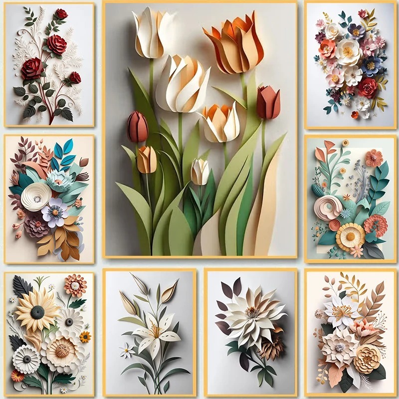 งานหัตถกรรมกระดาษดอกไม้หรูหราแ - Wallpaper Art And Craft บทวิจารณ์และราคา