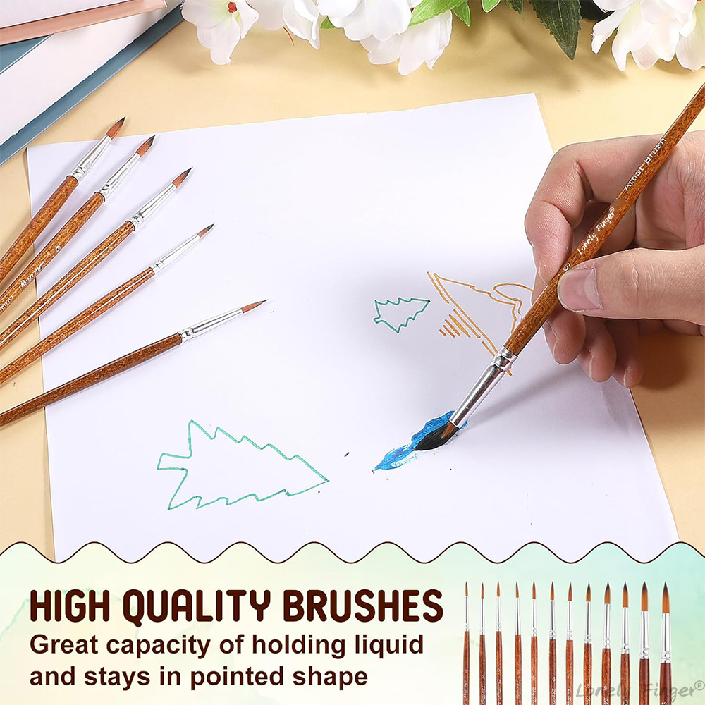 12 ชิ้นศิลปินสีน้ําแปรง, Round - Gouache Paint Set บทวิจารณ์และราคา