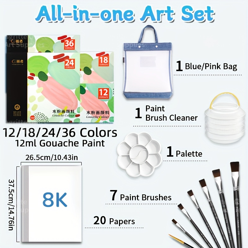 ชุดสี gouache สำหรับกลับไปโรงเ - Gouache Paint Set บทวิจารณ์และราคา