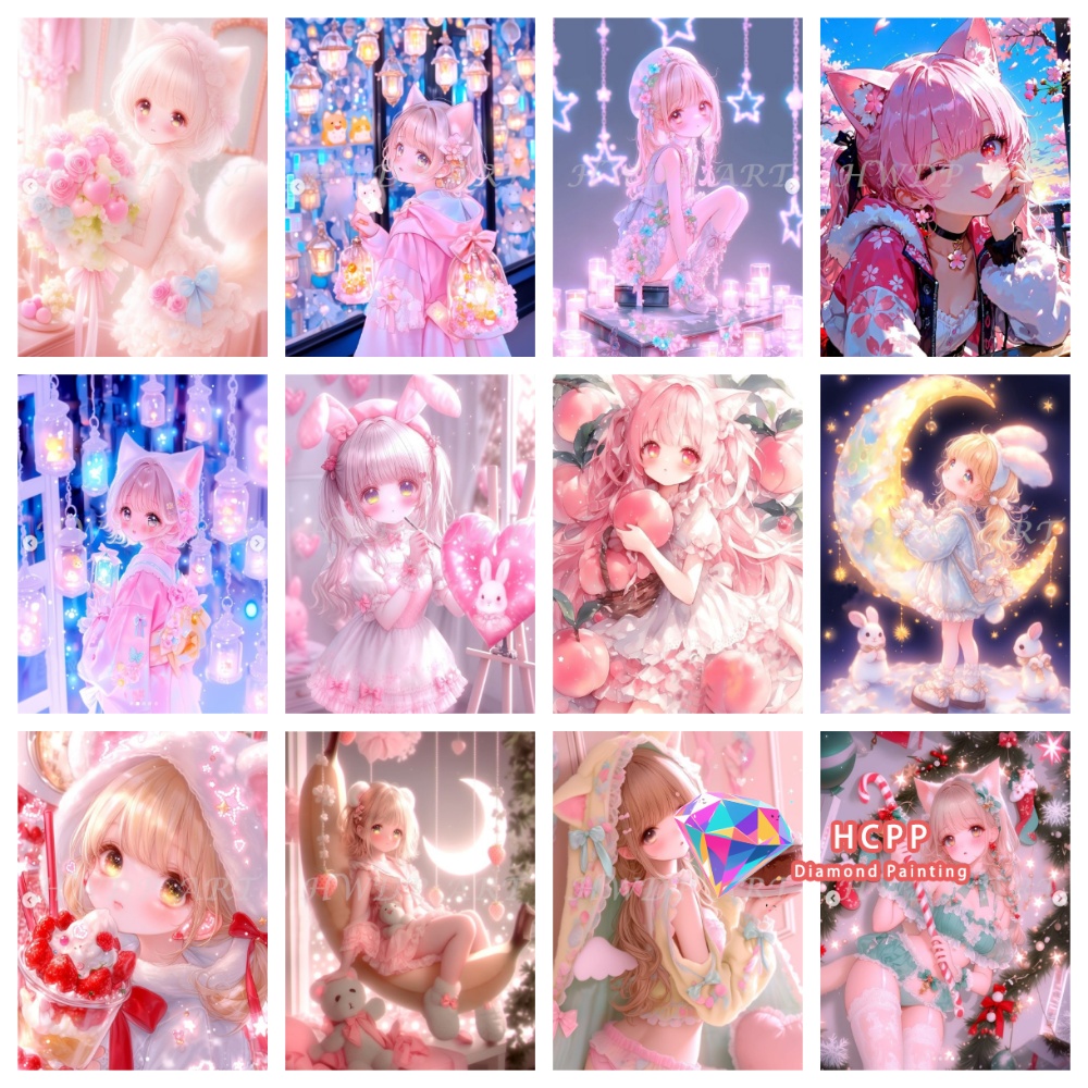 ชุดภาพวาดเพชรการ์ตูนสาวน้อยนาง - Art Craft Japan บทวิจารณ์และราคา