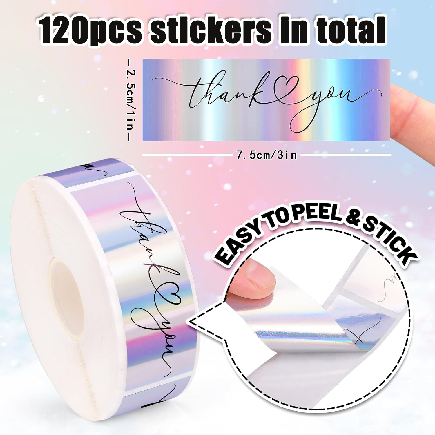 สติกเกอร์ขอบคุณ JCAC 120 ชิ้น/ - Art Craft Handmade บทวิจารณ์และราคา