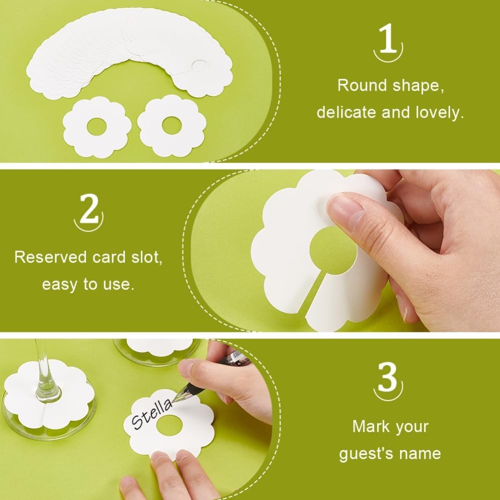 ป้ายแท็กแก้วไวน์แบบใช้แล้วทิ้ง - Art Craft Items บทวิจารณ์และราคา