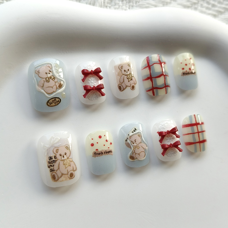เล็บปลอมแบบกดติด 10 ชิ้น สไตล์ - Art Craft Handmade บทวิจารณ์และราคา