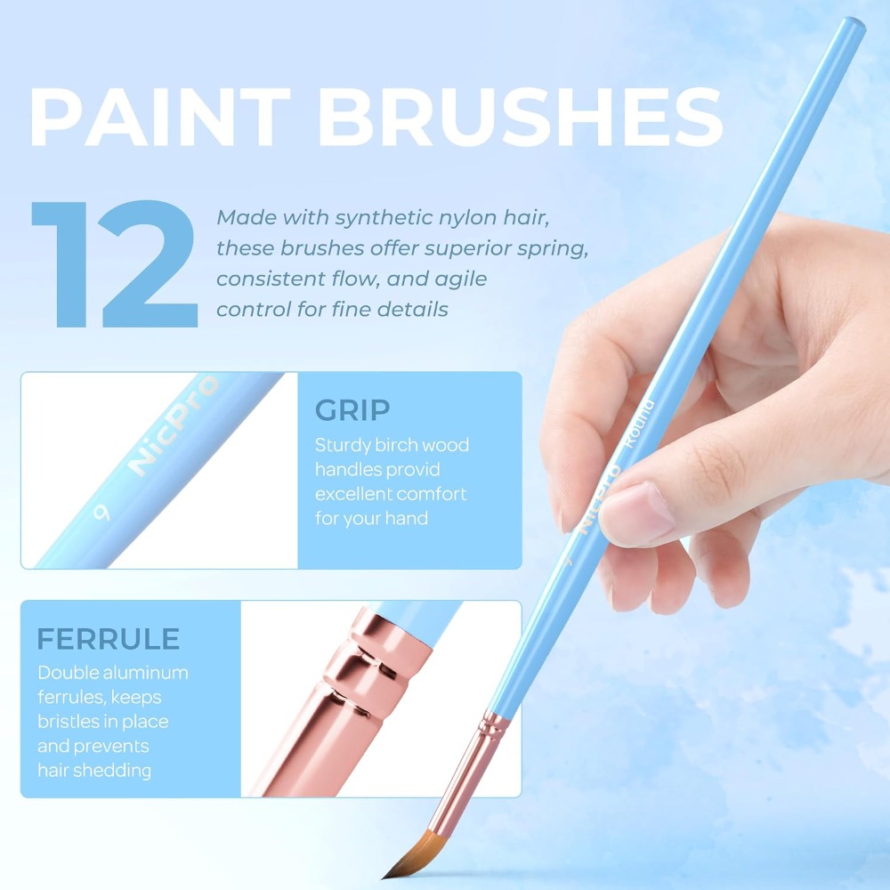 ชุดแปรงทาสีศิลปิน 12 ชิ้น แปรง - Gouache Paint Set บทวิจารณ์และราคา