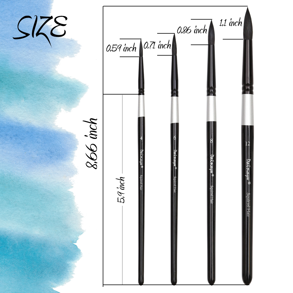 Dainayw 4 แปรงผมกระรอก & Horse - Gouache Paint Set บทวิจารณ์และราคา