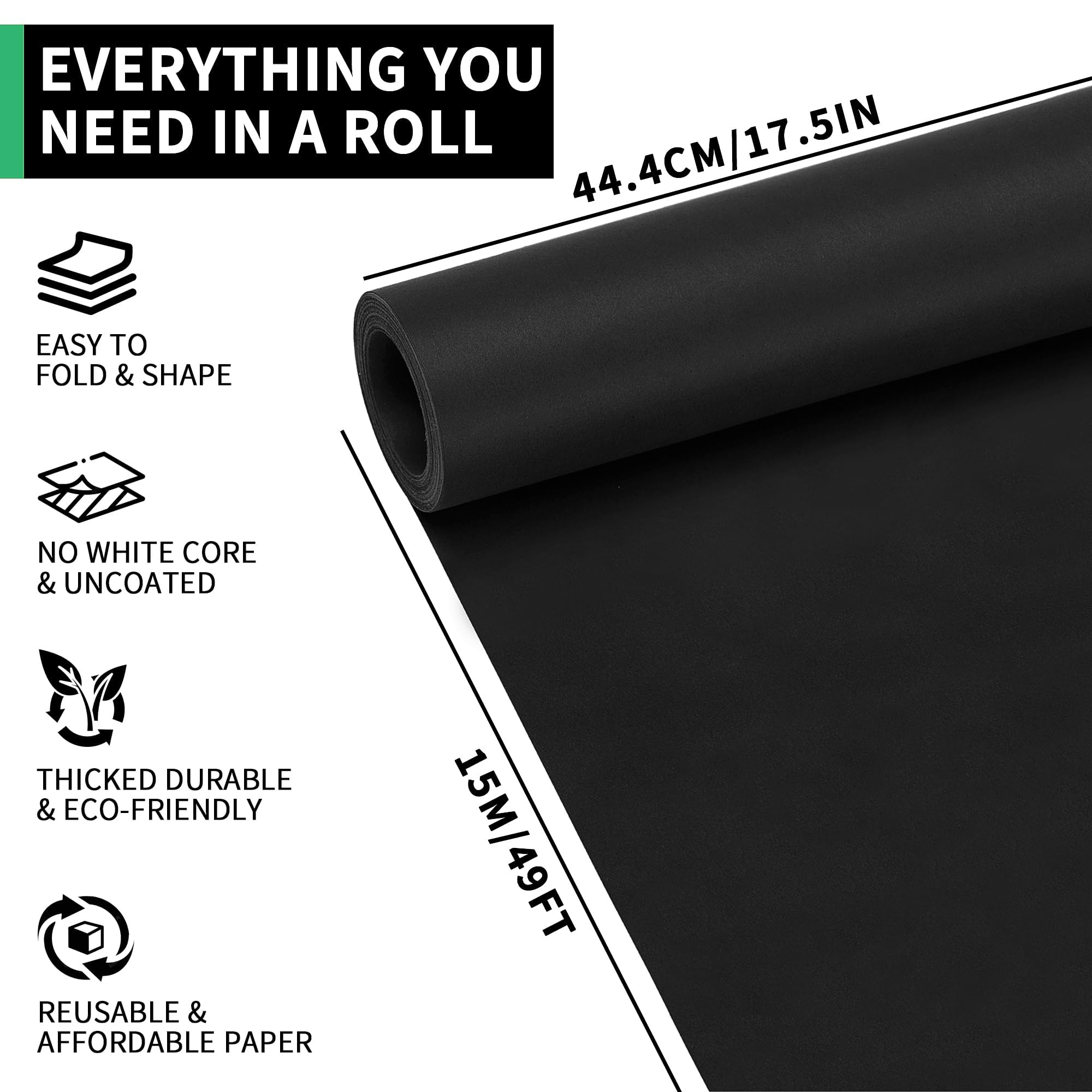 กระดาษคราฟท์สีดําห่อกระดาษกระด - Wallpaper Art And Craft บทวิจารณ์และราคา