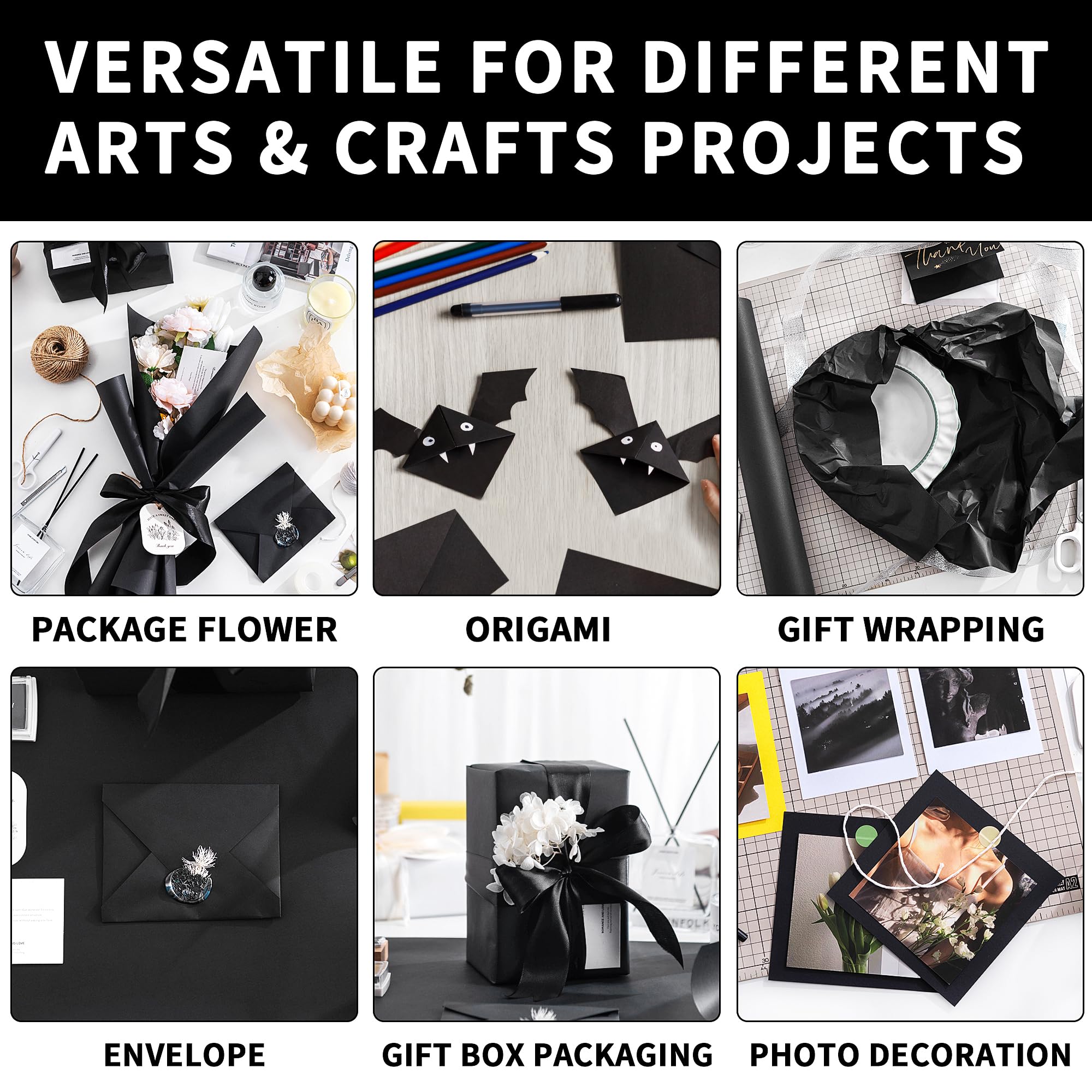 กระดาษคราฟท์สีดําห่อกระดาษกระด - Wallpaper Art And Craft บทวิจารณ์และราคา