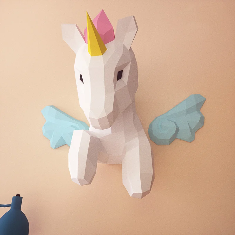 Rainbow Unicorn สัตว์ Wall Dec - Wallpaper Art And Craft บทวิจารณ์และราคา
