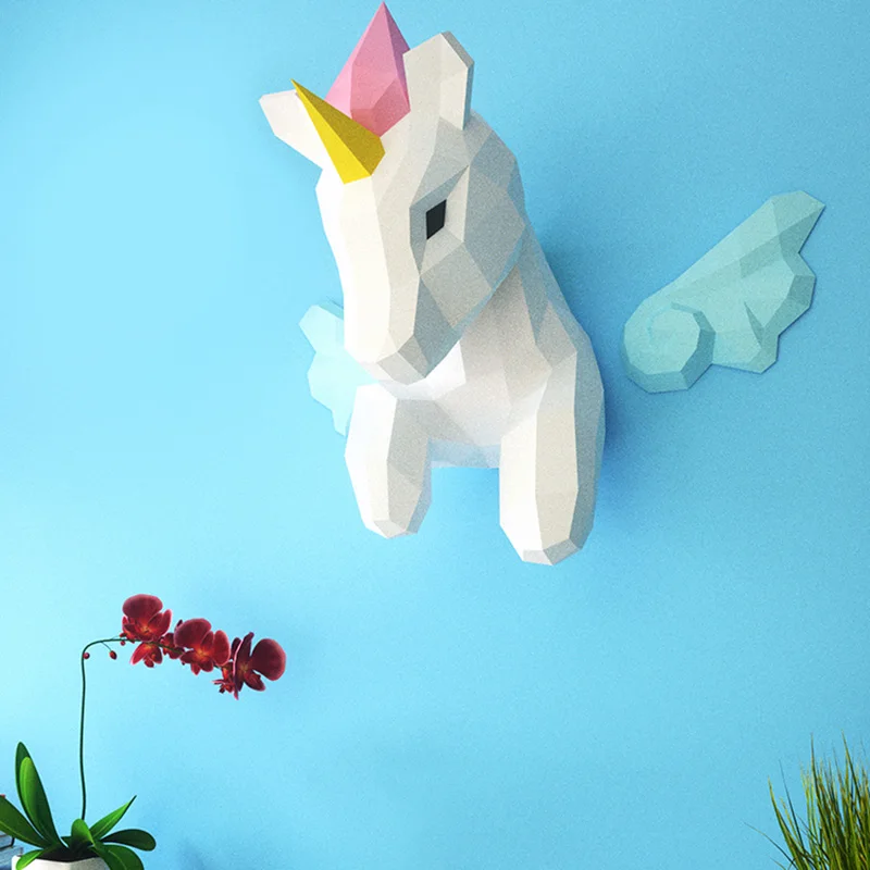Rainbow Unicorn สัตว์ Wall Dec - Wallpaper Art And Craft บทวิจารณ์และราคา