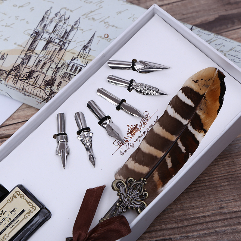 ชุดปากกาจุ่มหมึกแบบย้อนยุคพร้อ - Calligraphy Pen Set บทวิจารณ์และราคา