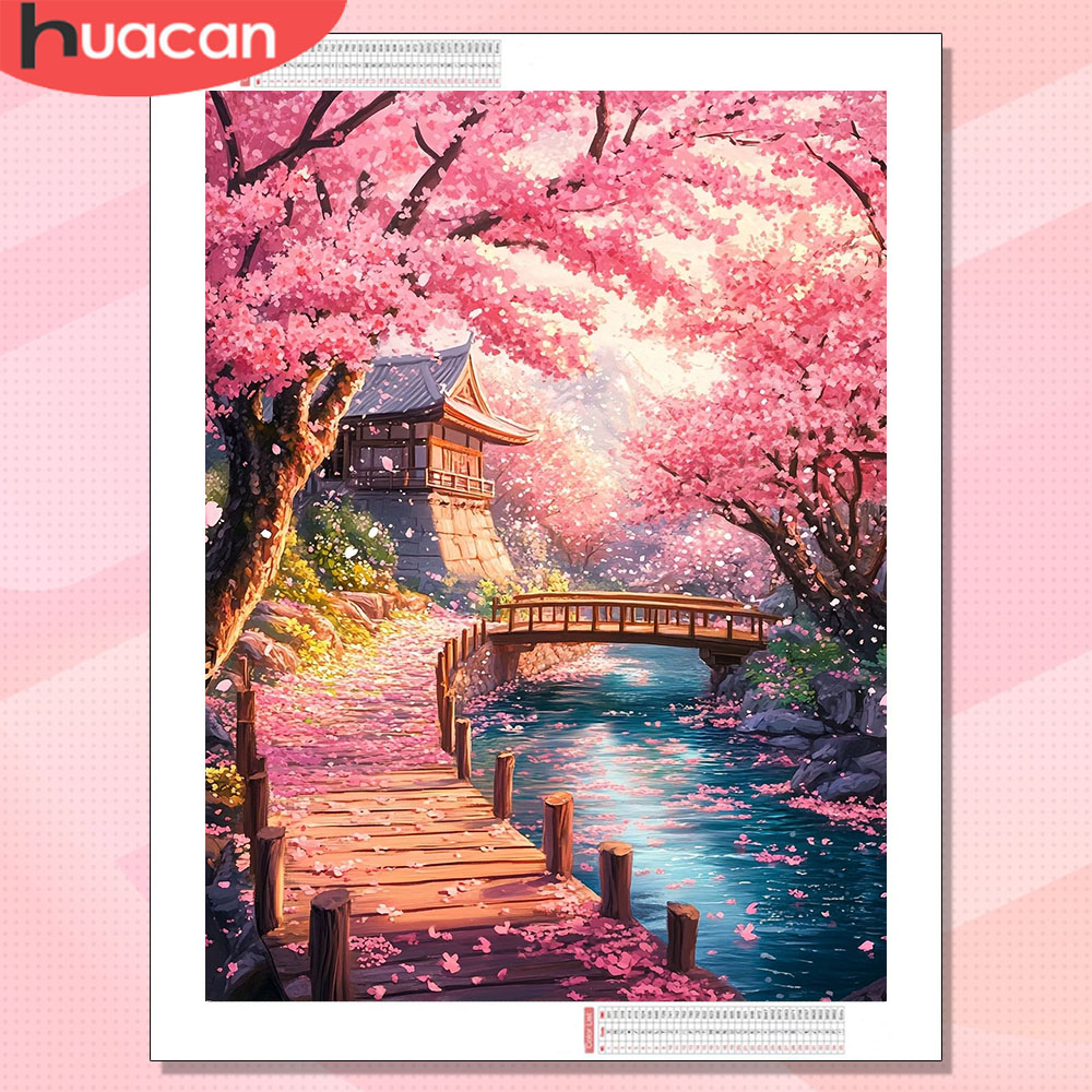 ภาพวาดเพชร HUACAN ลายทิวทัศน์บ - Wallpaper Art And Craft บทวิจารณ์และราคา