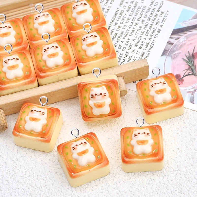 ชาร์มเรซิ่นรูปขนมปังปิ้งลายแมว - Art Craft Items บทวิจารณ์และราคา