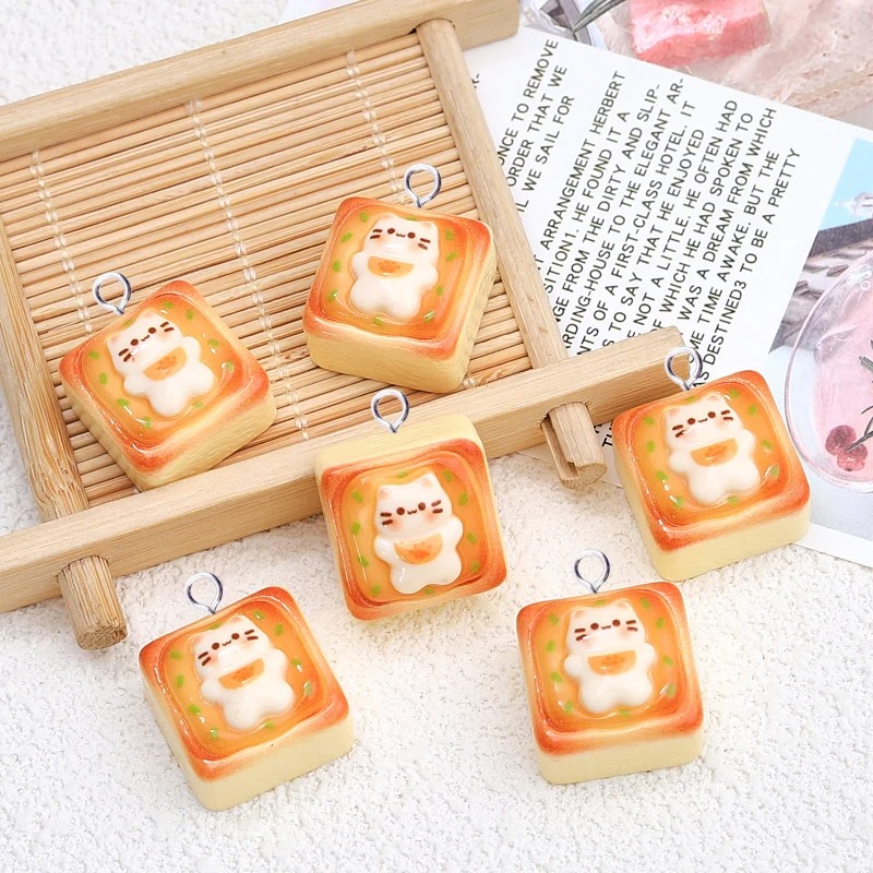 ชาร์มเรซิ่นรูปขนมปังปิ้งลายแมว - Art Craft Items บทวิจารณ์และราคา