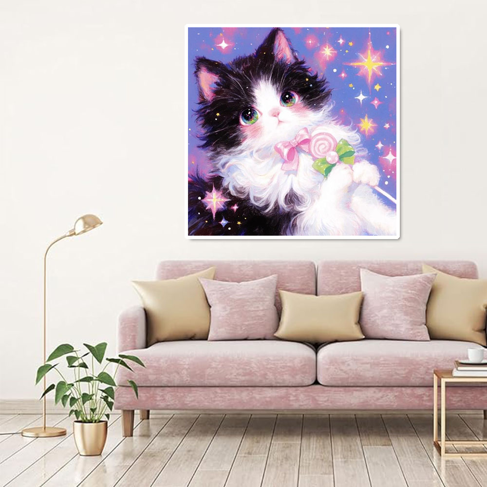 ภาพวาดเพชร AB ลายแมวน่ารัก แบบ - Wallpaper Art And Craft บทวิจารณ์และราคา