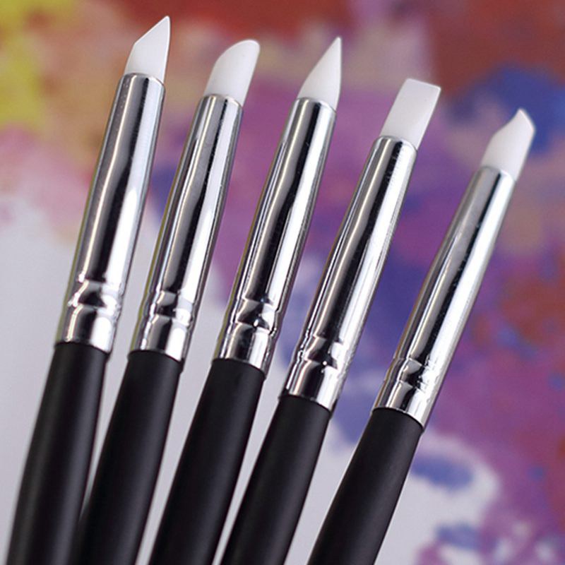 5Pcs เคล็ดลับยางซิลิโคนแปรงสำห - Gouache Paint Set บทวิจารณ์และราคา