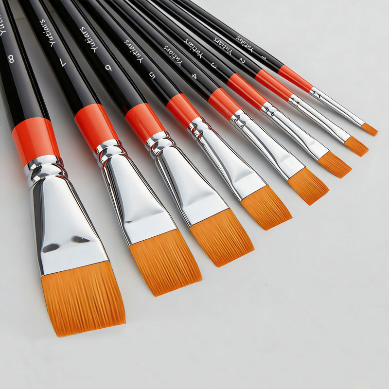 แปรงทาสีแบบแบน 1 ชิ้น ขนไนลอน  - Gouache Paint Set บทวิจารณ์และราคา
