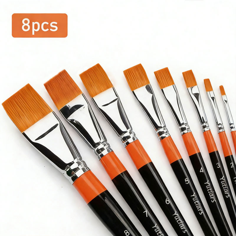 แปรงทาสีแบบแบน 1 ชิ้น ขนไนลอน  - Gouache Paint Set บทวิจารณ์และราคา
