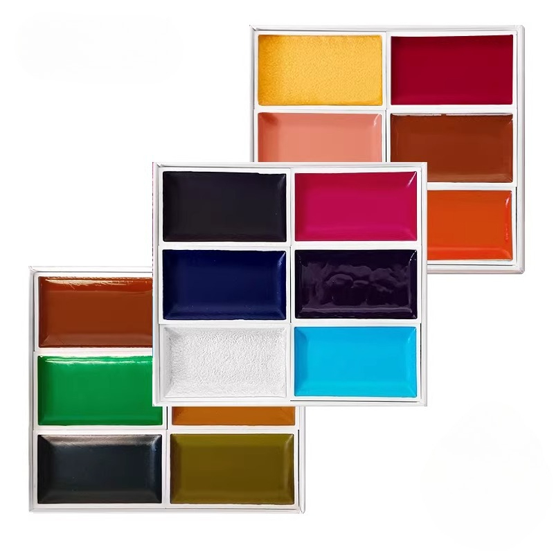 ชุดสีน้ำแบบแข็งของญี่ปุ่น สีแร - Gouache Paint Set บทวิจารณ์และราคา